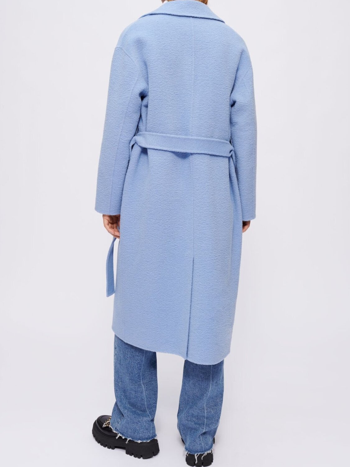 Blue double-breasted coat Maje second-hand photo 3
