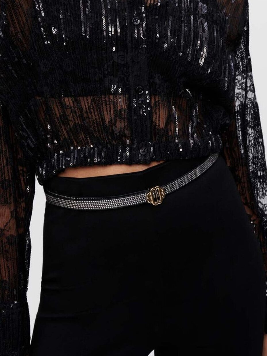 Chemise cropped en dentelle plissée Maje seconde main photo 5