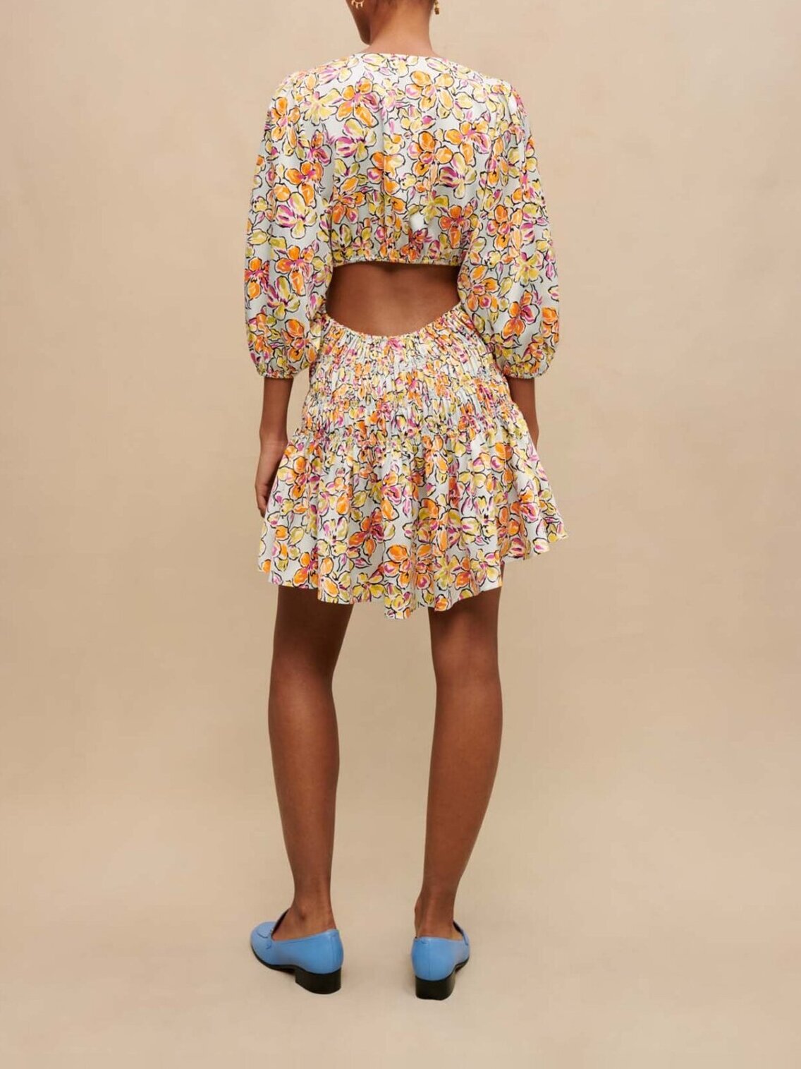 Robe courte à imprimé fleuri Maje seconde main photo 5