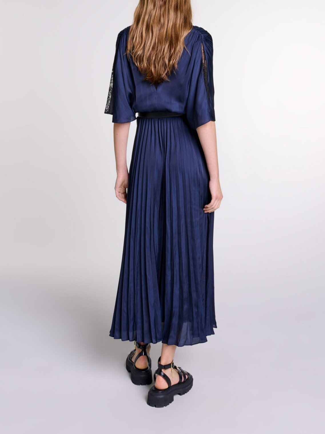 Pleated maxi dress with lace Maje second-hand photo 3