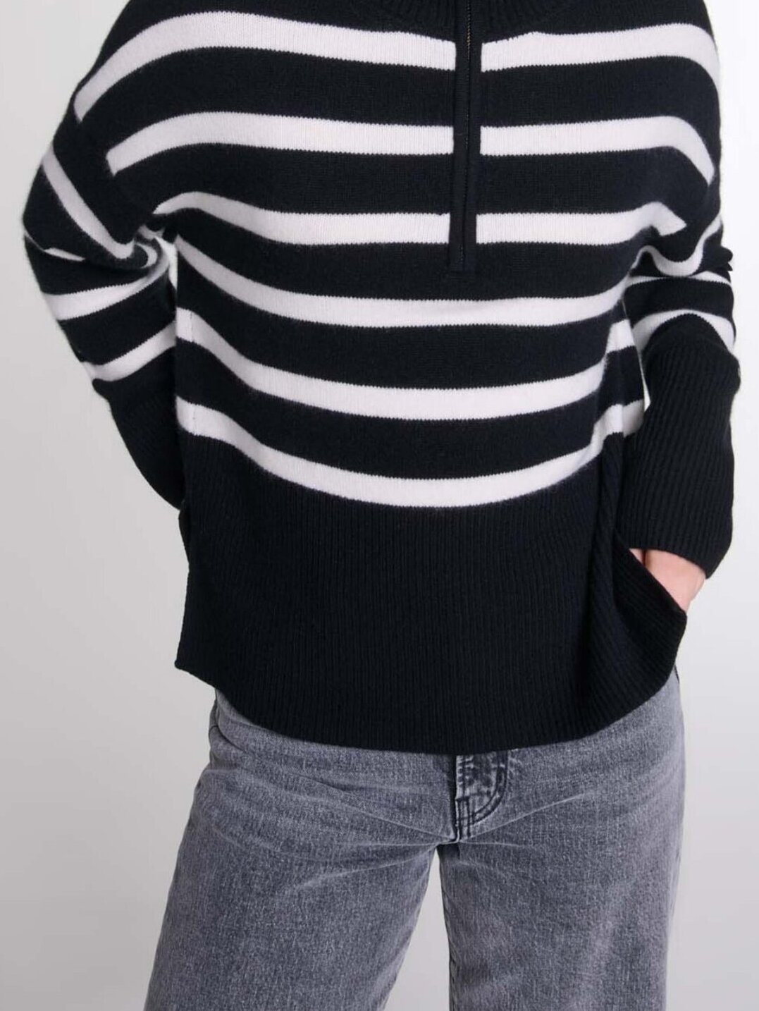 Stripe print high-neck jumper Maje second-hand photo 4