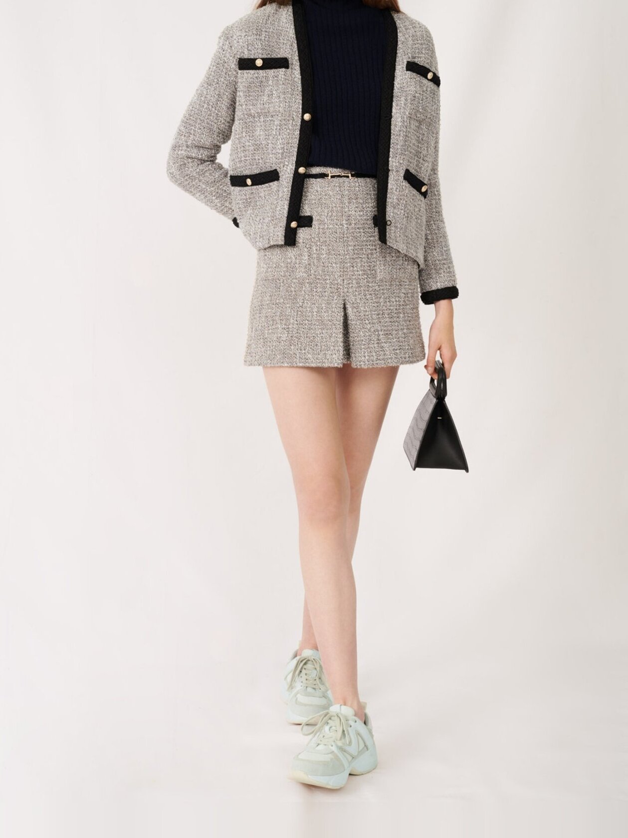 Jupe droite façon tweed avec lurex Maje seconde main photo 2