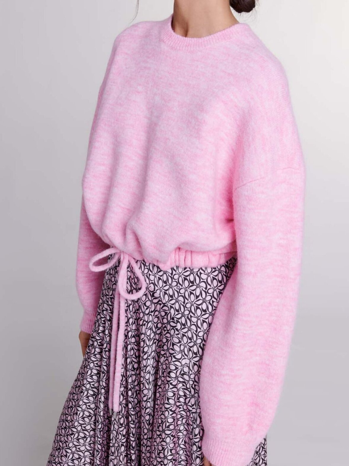 Cropped knit jumper with drawstring Maje second-hand photo 2