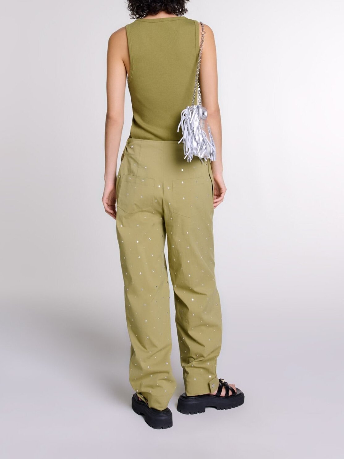 Pantalon baggy clouté Maje seconde main photo 4