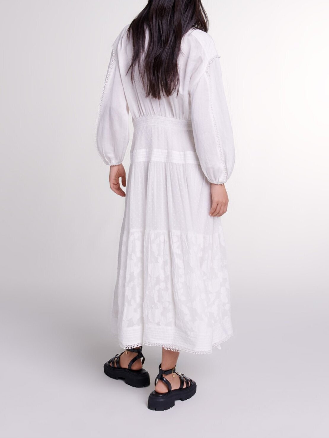 Robe longue en patchwork de coton Maje seconde main photo 3
