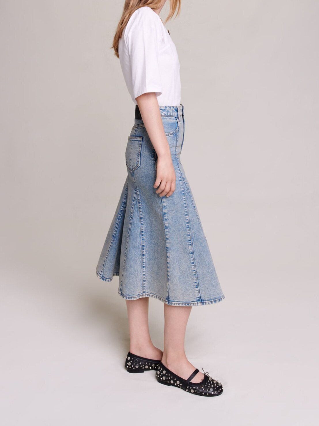 Denim midi skirt Maje second-hand photo 4