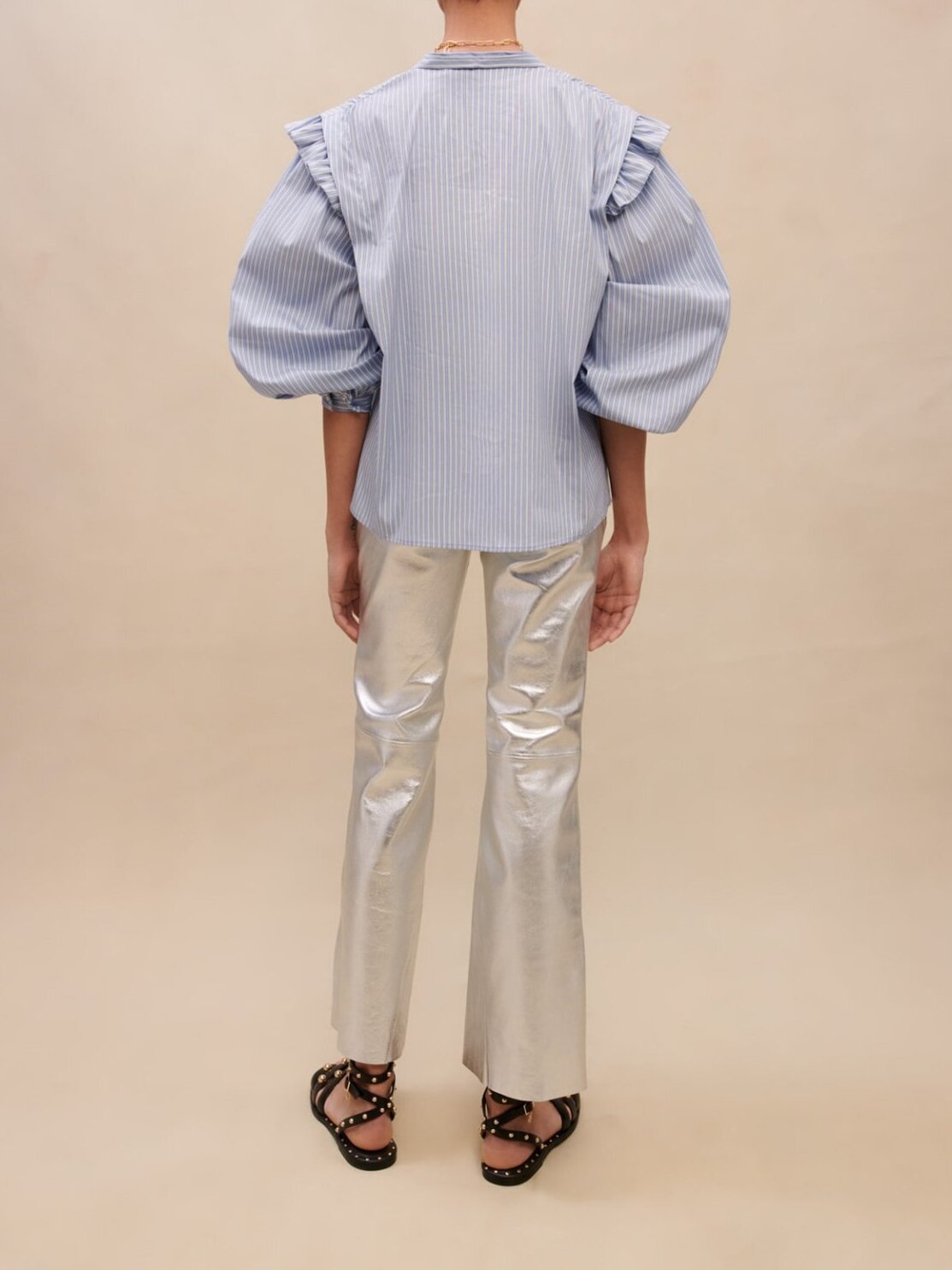 Blouse bleue à rayures Maje seconde main photo 4