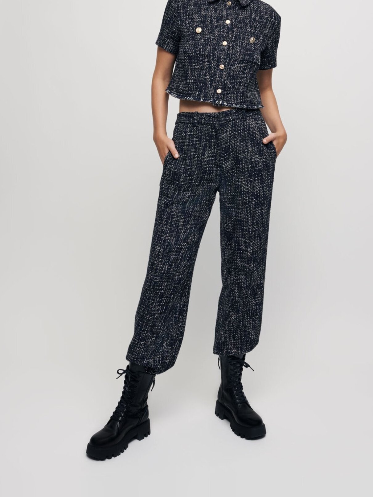 Chemise courte façon tweed Maje seconde main photo 4