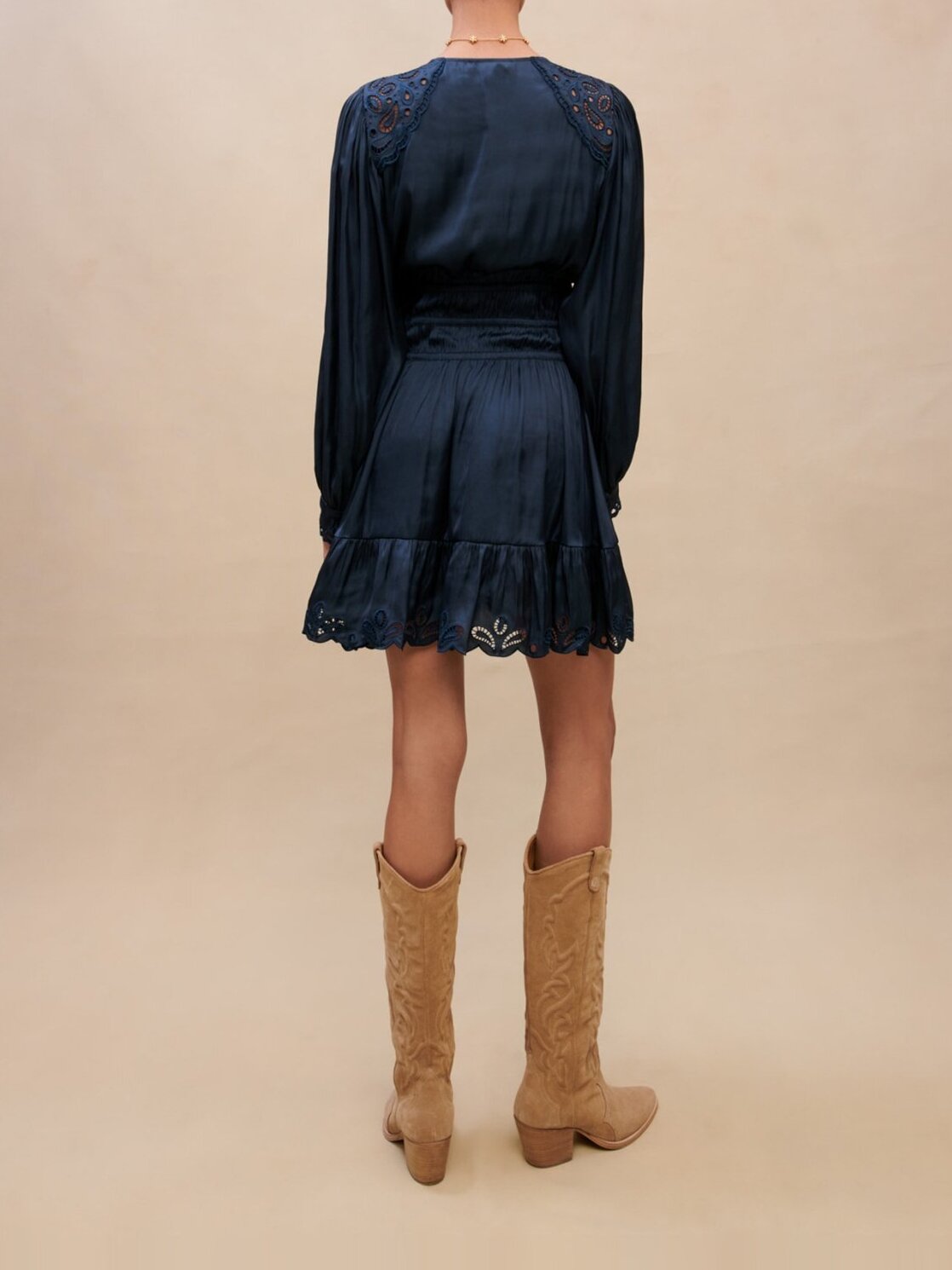 Robe smockée brodée Maje seconde main photo 4
