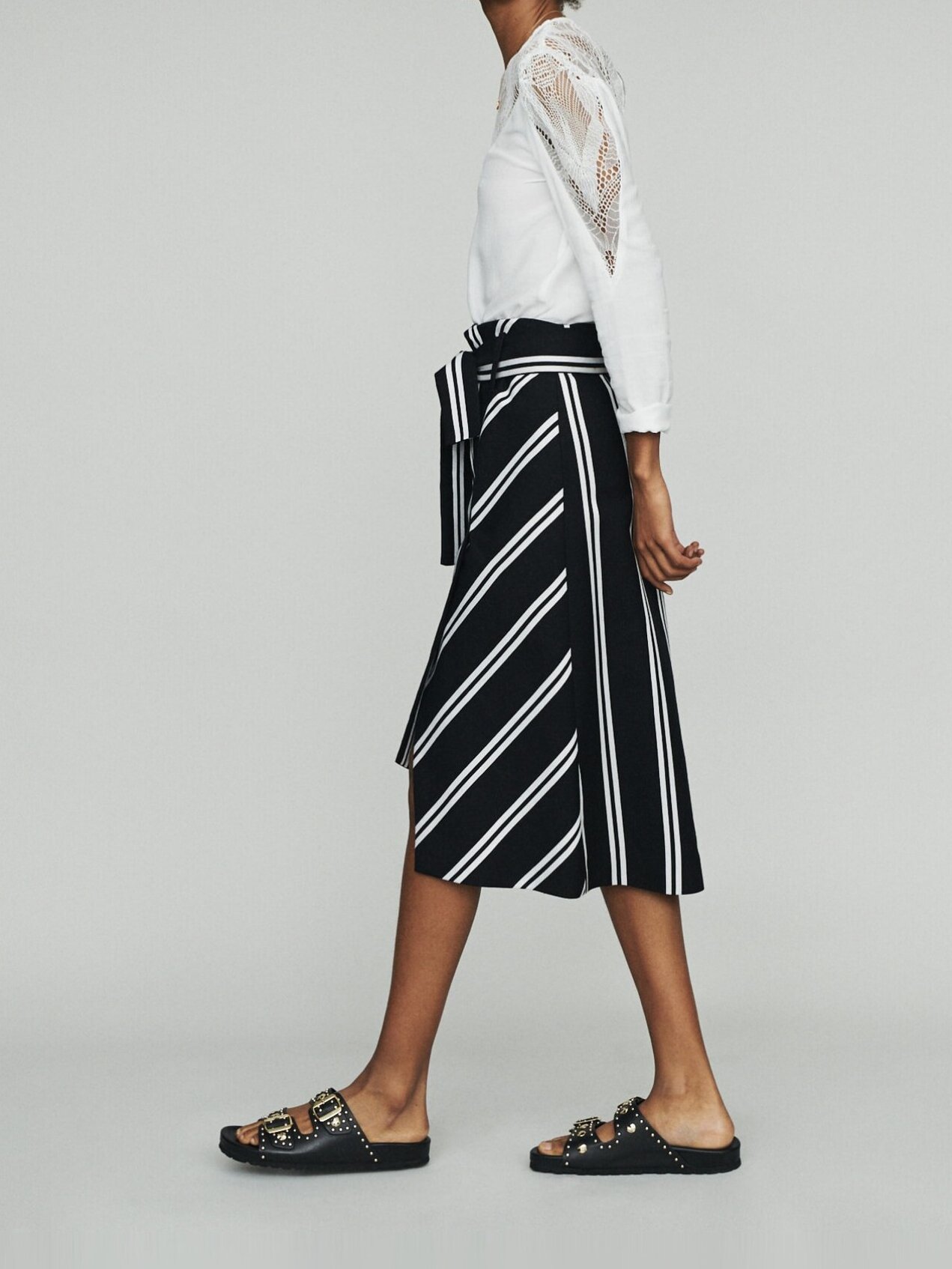 Midi skirt with stripes Maje second-hand photo 2