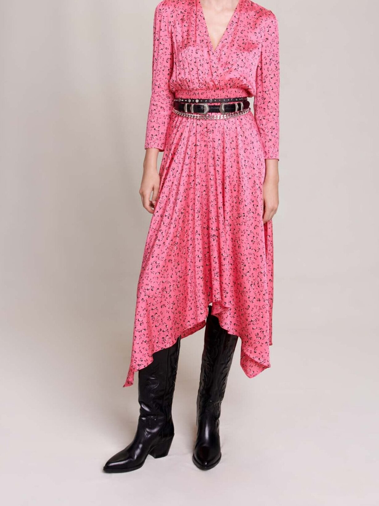 Photo produit Robe mi-longue imprimé fleuri numéro 1