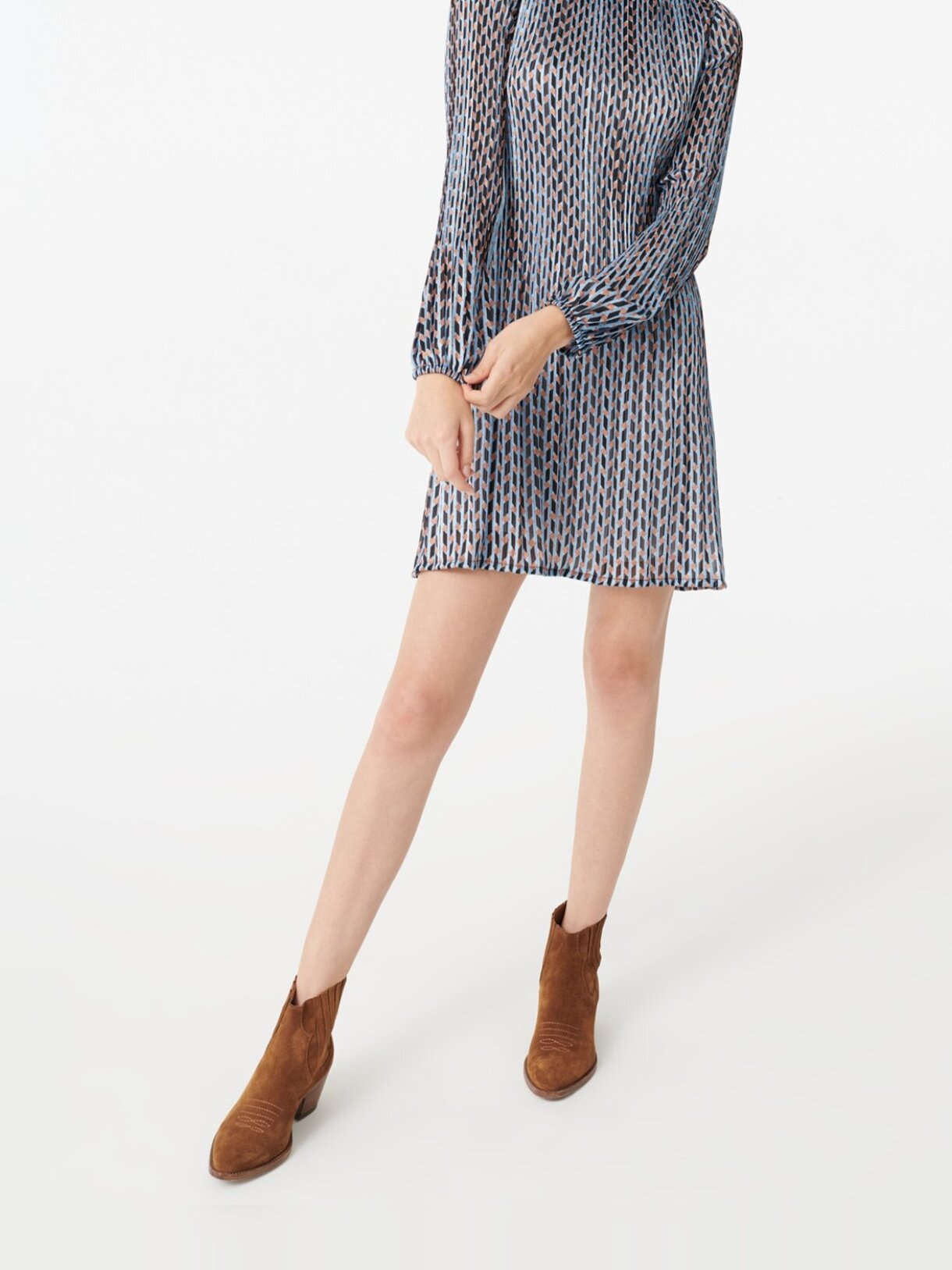 Photo produit Robe plissée en jacquard lurex imprimé numéro 1