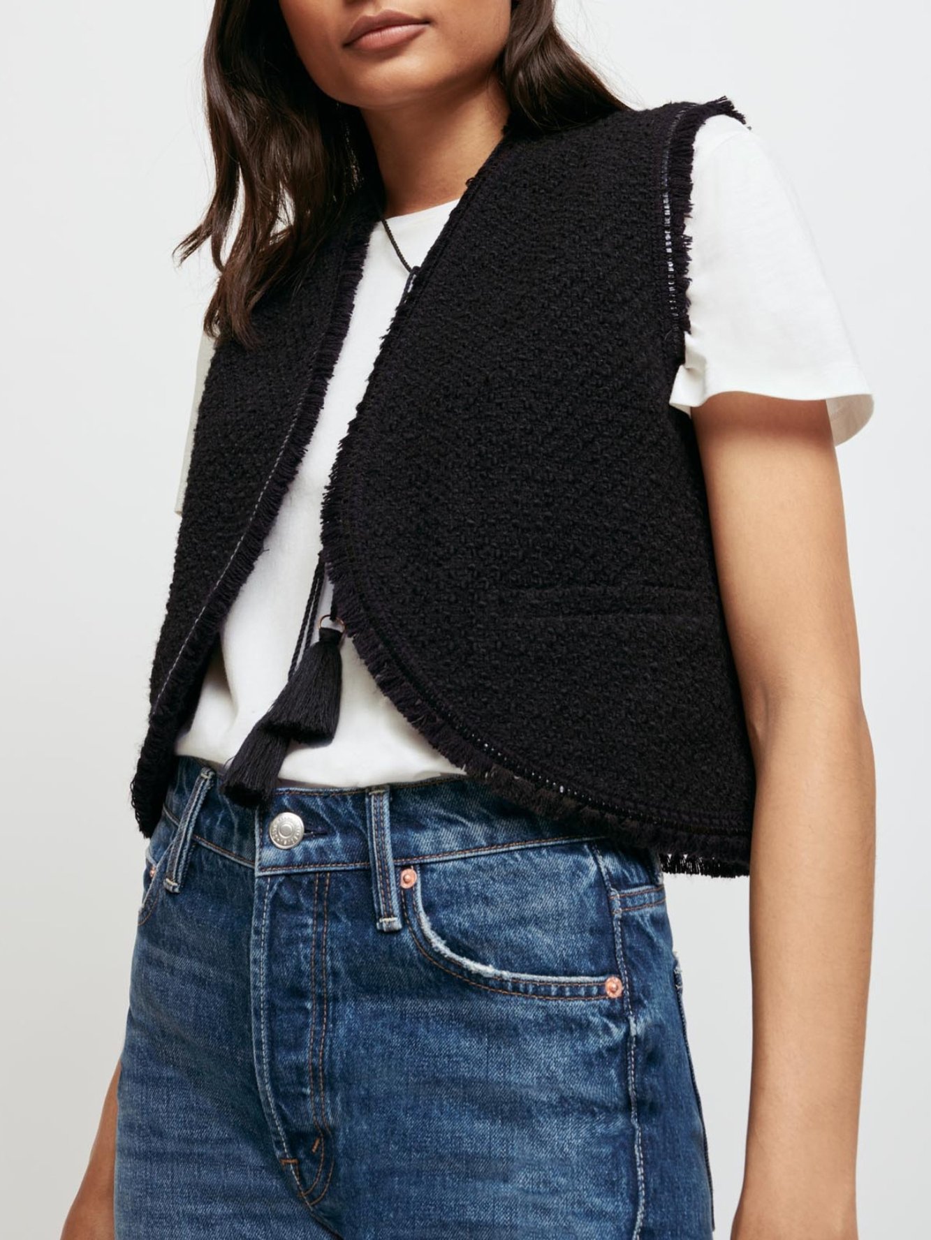 Tweed-style sleeveless jacket Maje second-hand photo 2