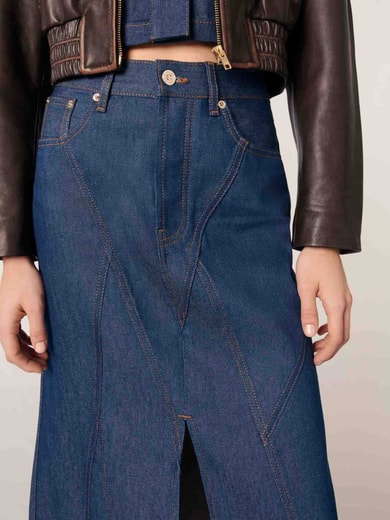 Jupe longue en denim Maje seconde main photo 2