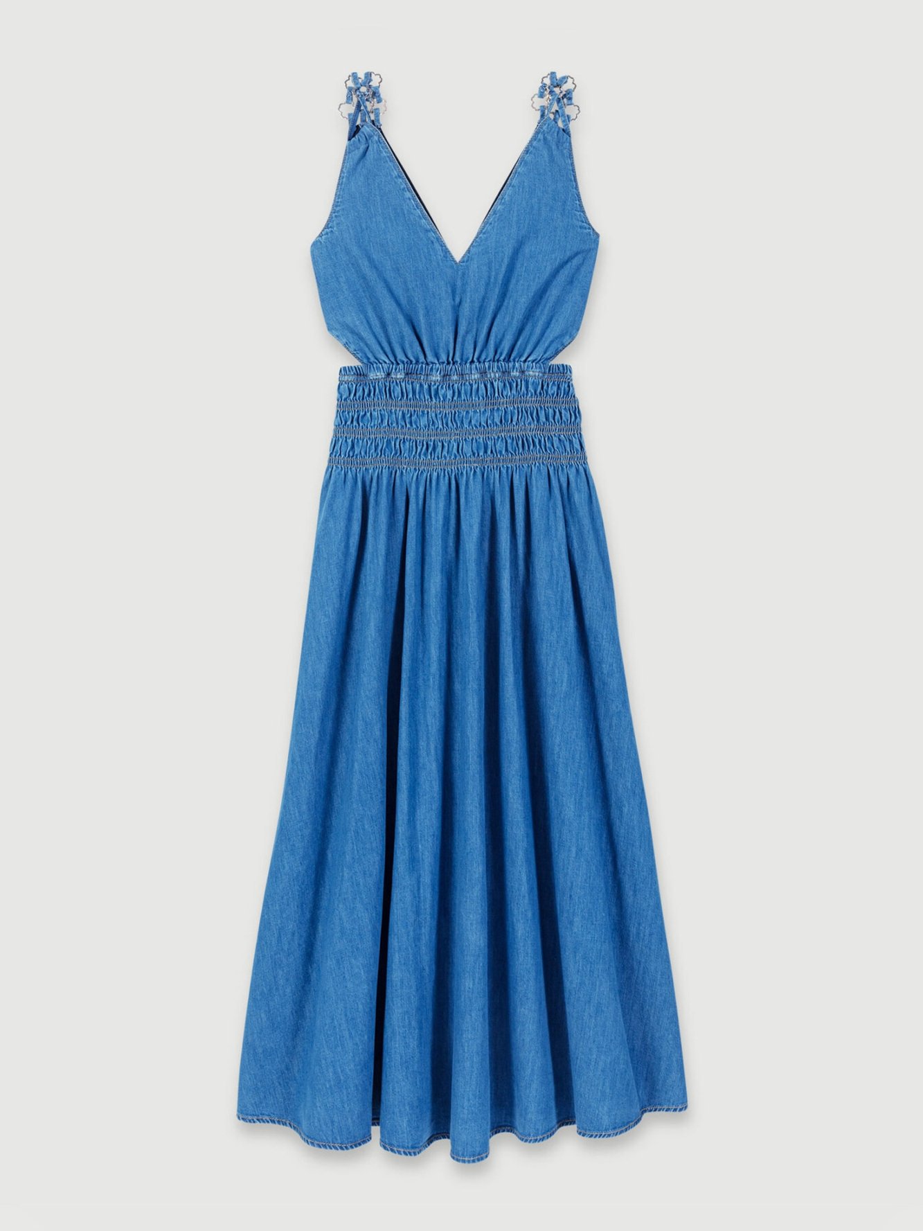 Photo produit Robe longue ajourée en denim numéro 0