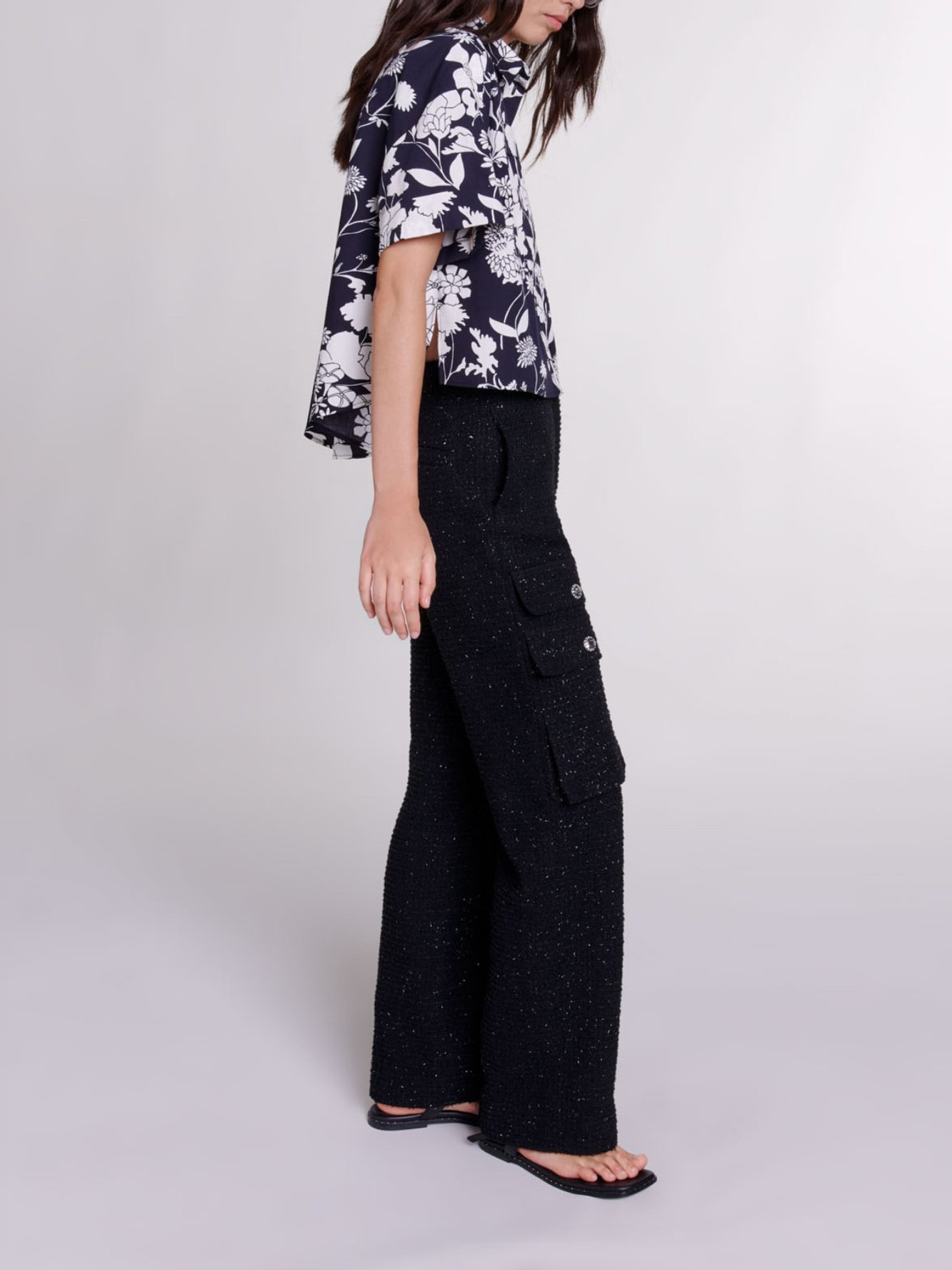 Pantalon en tweed Maje seconde main photo 2