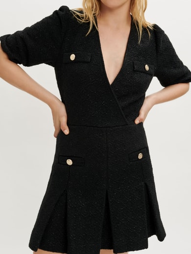 Robe courte en tweed Maje seconde main photo 2