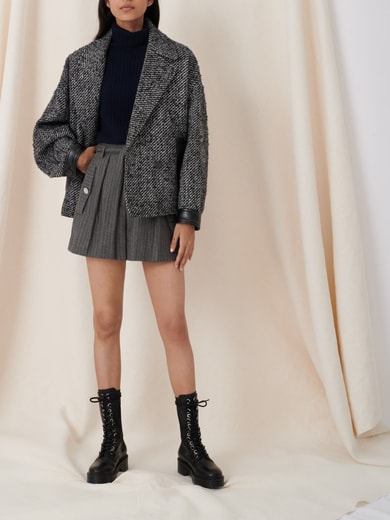 Manteau façon blouson en chiné Maje seconde main photo 2