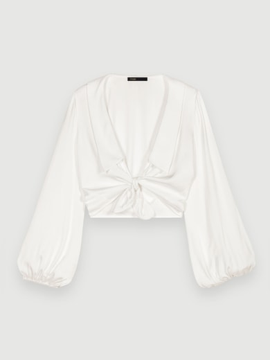 Chemise satinée nouée Maje seconde main photo 1