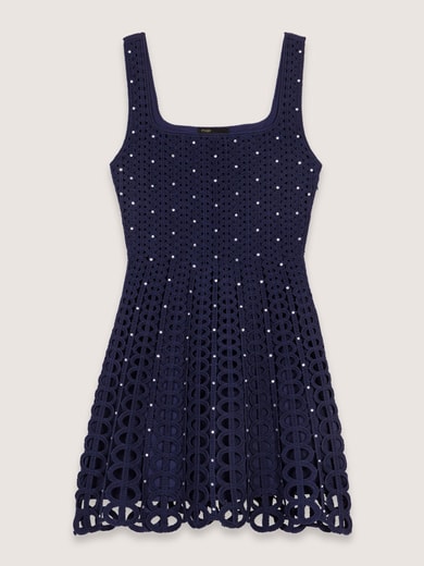 Robe courte en crochet strassée Maje seconde main photo 1