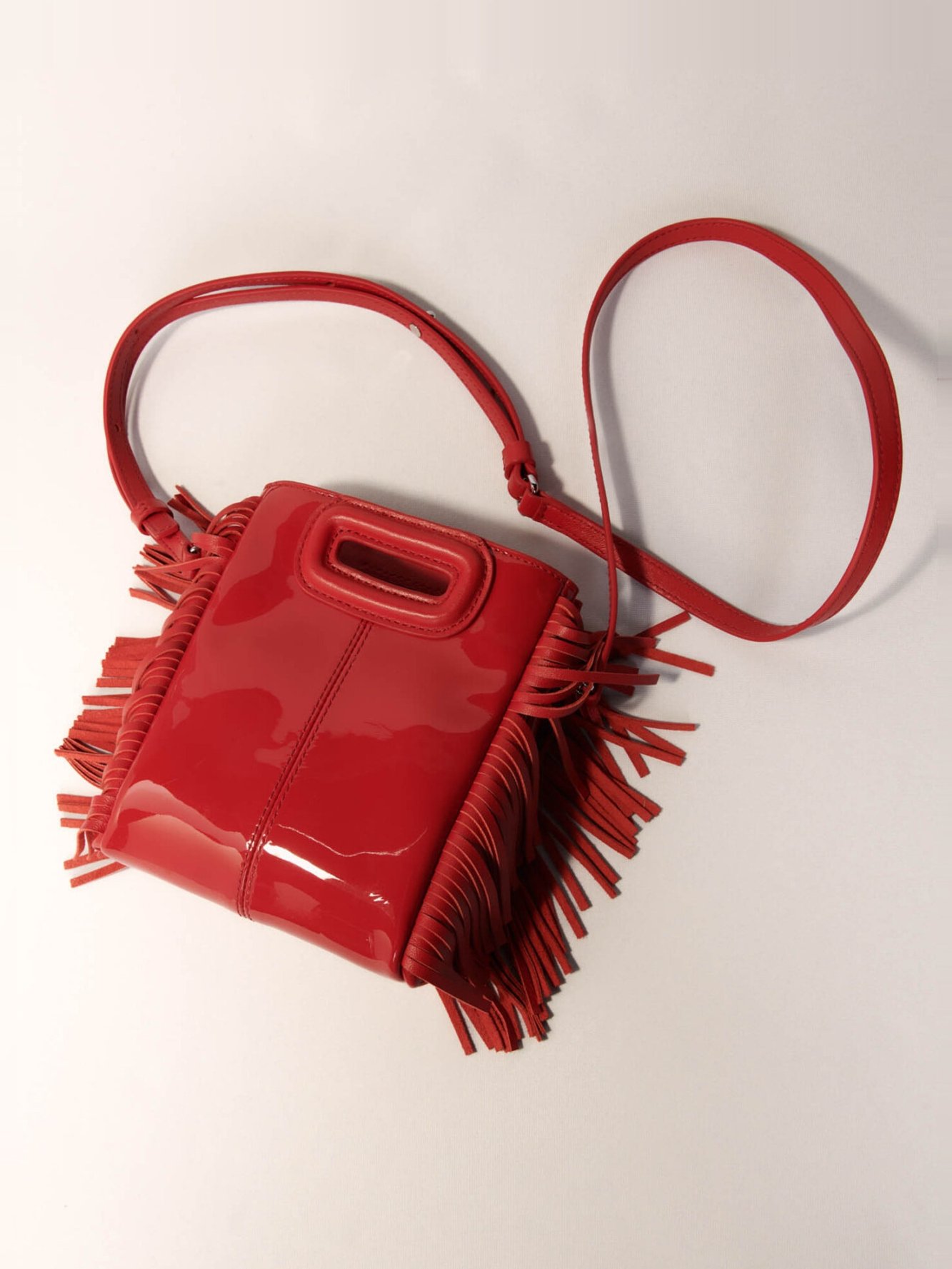 Sac M Mini en cuir verni Maje seconde main photo 4