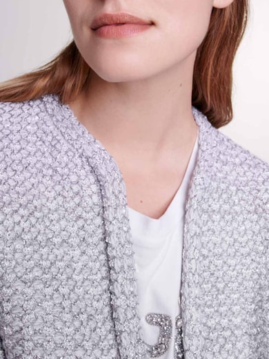 Cardigan en maille effet tweed Maje seconde main photo 2