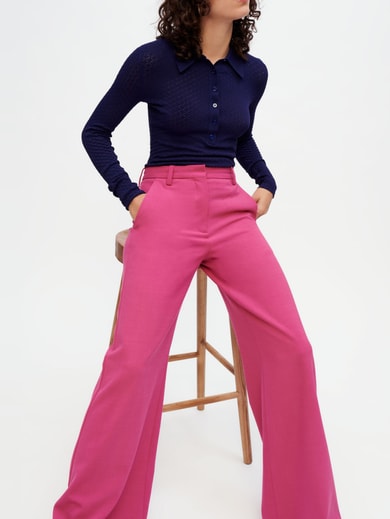 Pantalon de tailleur large et stretch Maje seconde main photo 2