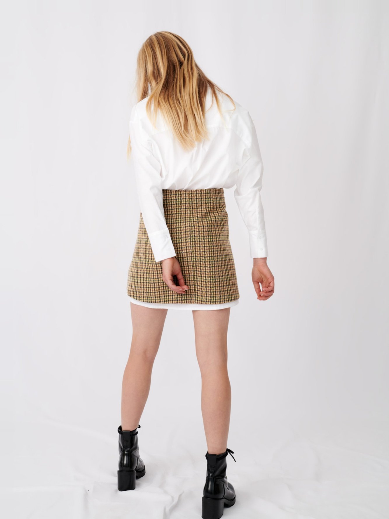 Dress in contrast check poplin Maje second-hand photo 4