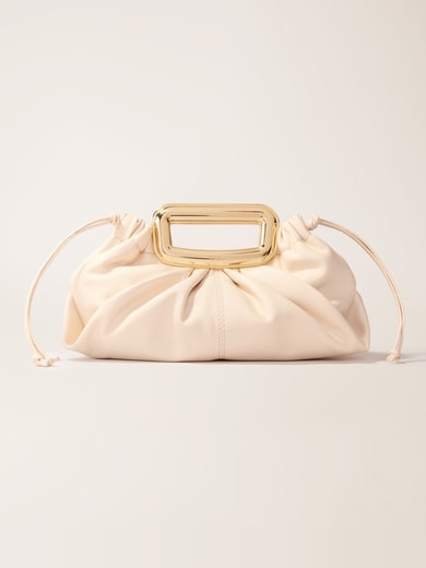 Metal handle leather clutch Maje second-hand photo 1