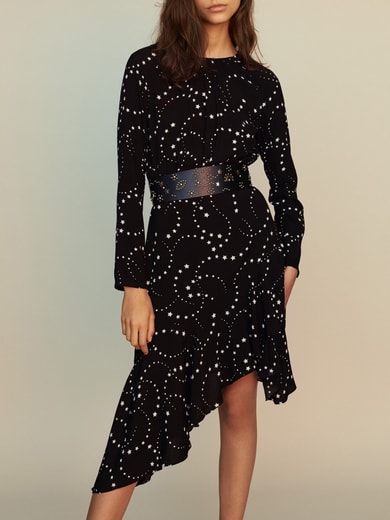 Robe asymétrique en crêpe imprimé Maje seconde main photo 2
