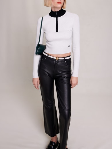 Pull court en maille fantaisie Maje seconde main photo 2