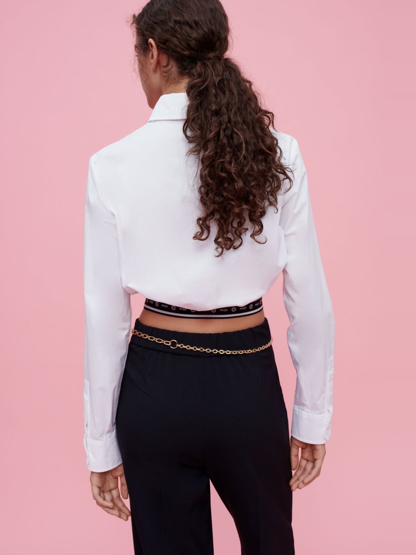 Cropped cotton poplin shirt Maje second-hand photo 2