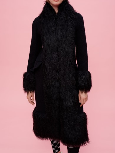 Contrast faux fur coat Maje second-hand photo 2