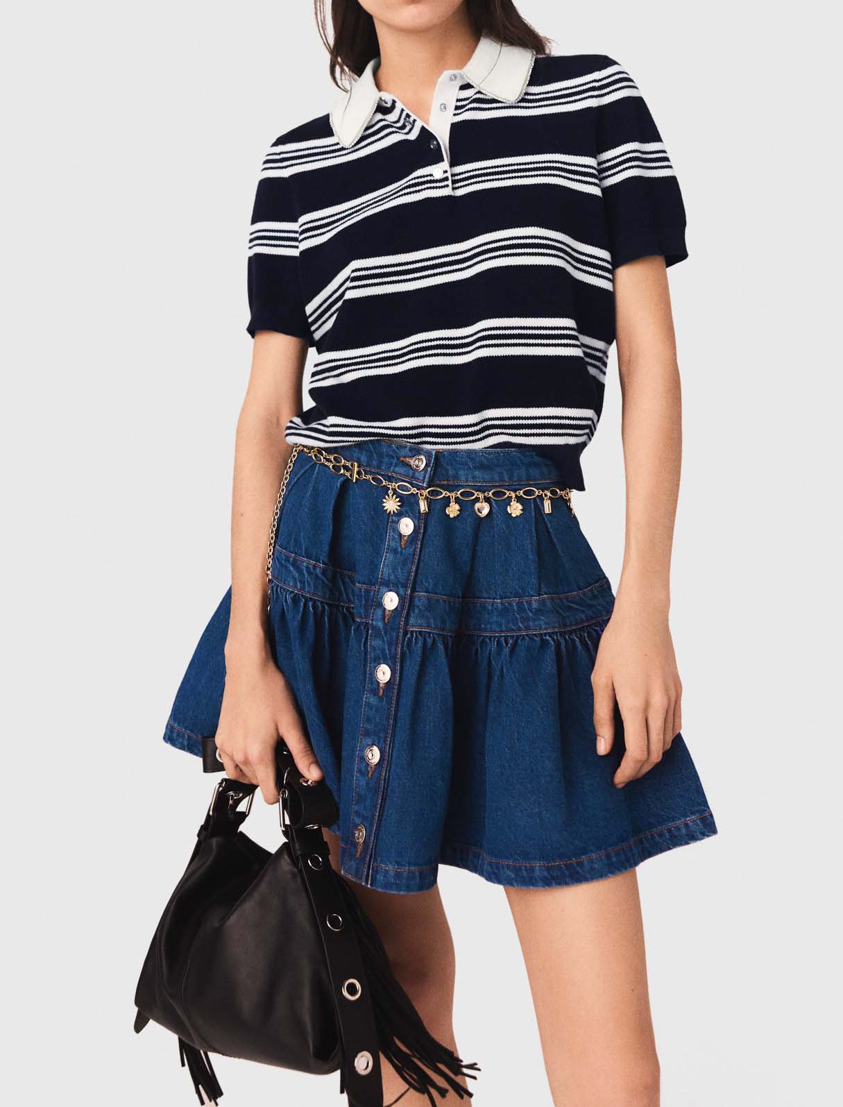 Jupe courte en denim Maje seconde main photo 4
