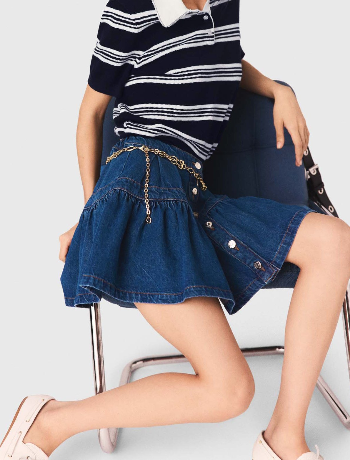 Jupe courte en denim Maje seconde main photo 5