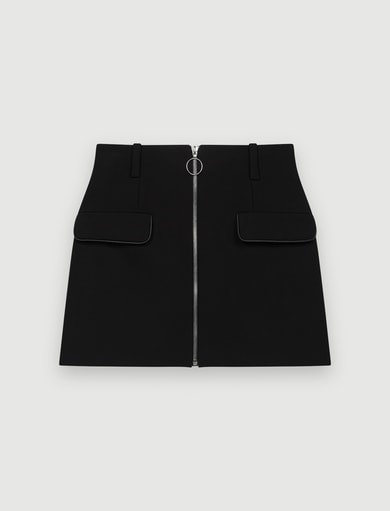 Crêpe skirt with zipped front Maje second-hand photo 1