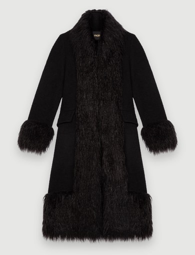 Contrast faux fur coat Maje second-hand photo 1
