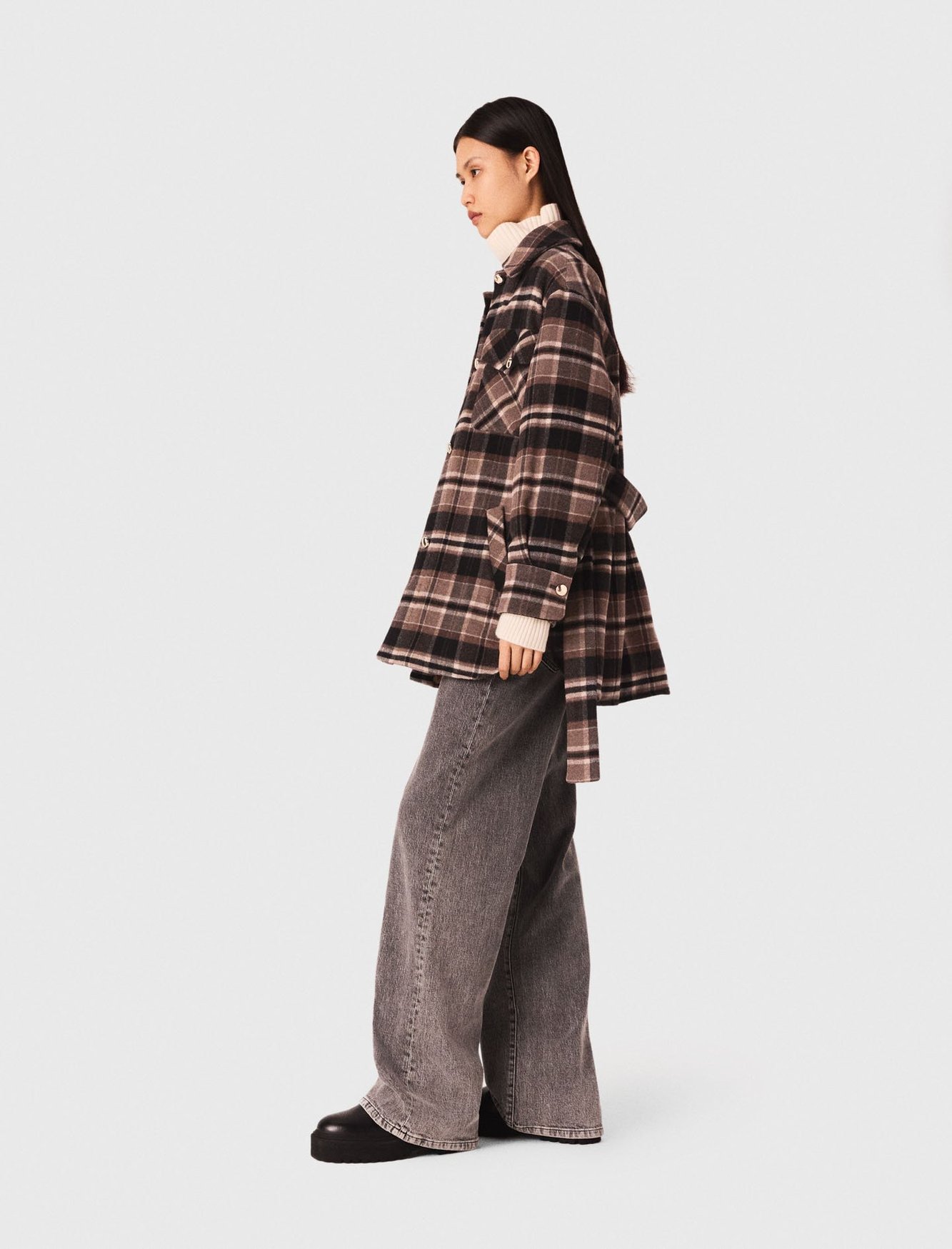 Checked coat Maje second-hand photo 2