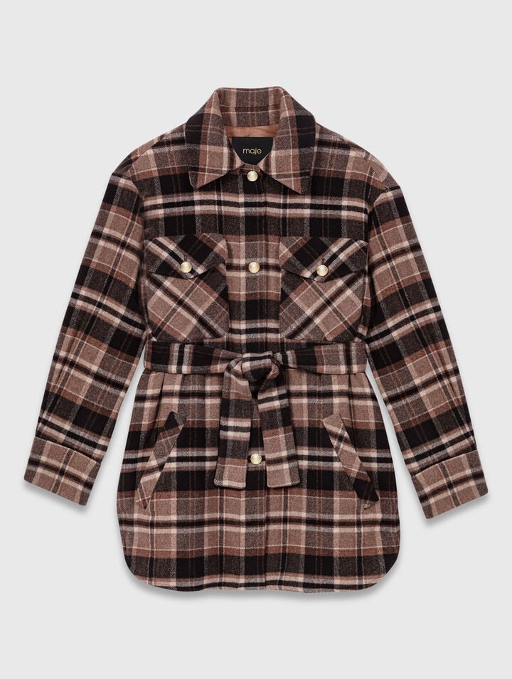 Checked coat Maje second-hand photo 1
