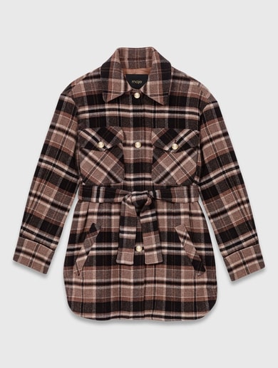 Checked coat Maje second-hand photo 1