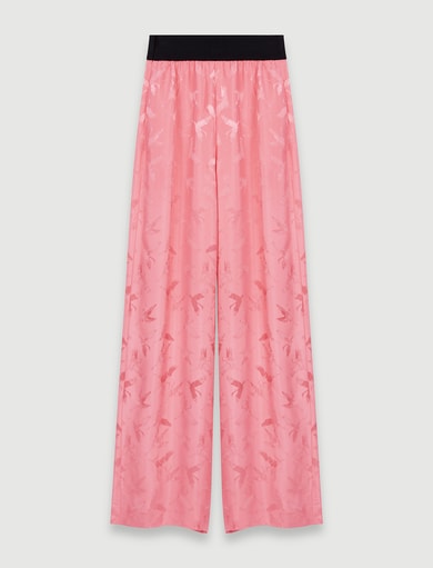 Pantalon palazzo en jacquard satiné Maje seconde main photo 1