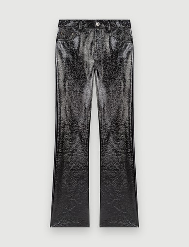 Pantalon en vinyle évasé Maje seconde main photo 1