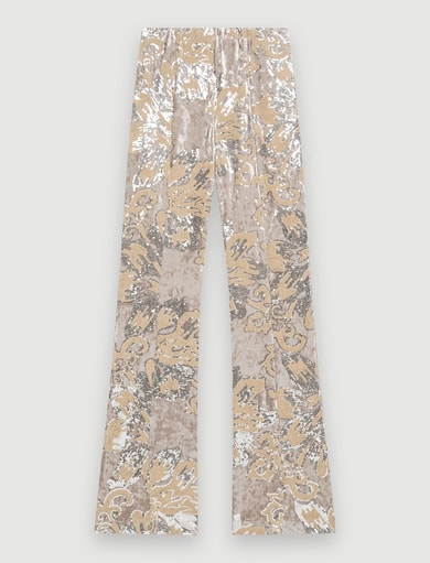 Pantalon en velours rebrodé de sequins Maje seconde main photo 1