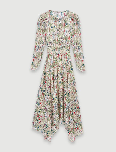 Robe longue asymétrique à imprimé fleuri Maje seconde main photo 1