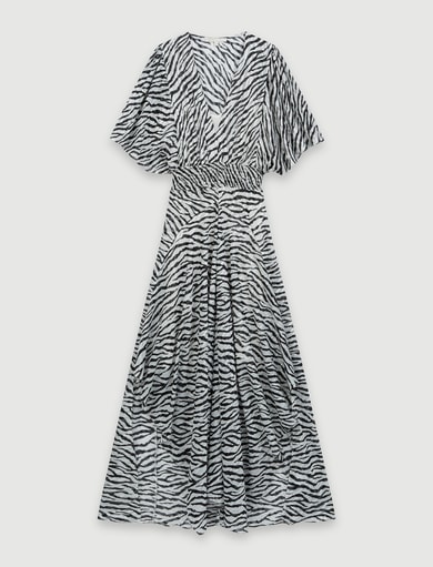 Robe longue en jacquard lurex zébré Maje seconde main photo 1