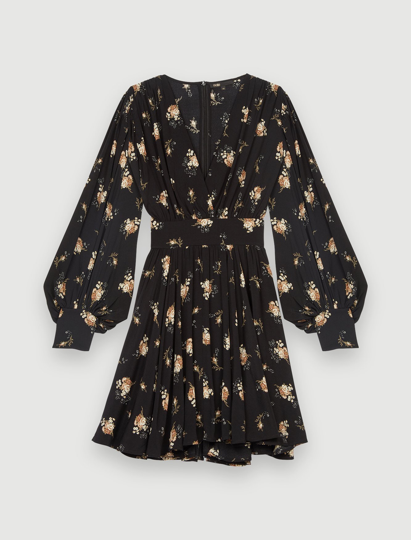 Grunge Flowers Black Camel
