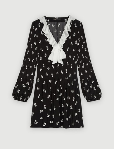 Robe plissée imprimée nœuds Maje seconde main photo 1
