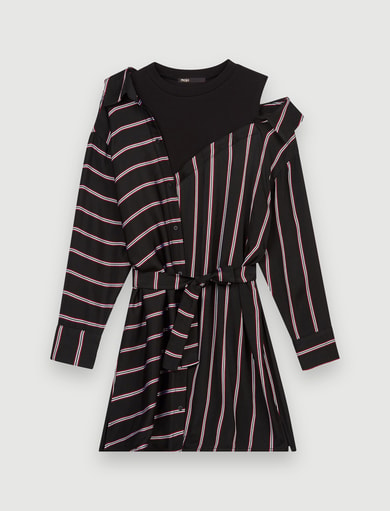 Robe chemise trompe-l'œil à rayures Maje seconde main photo 1