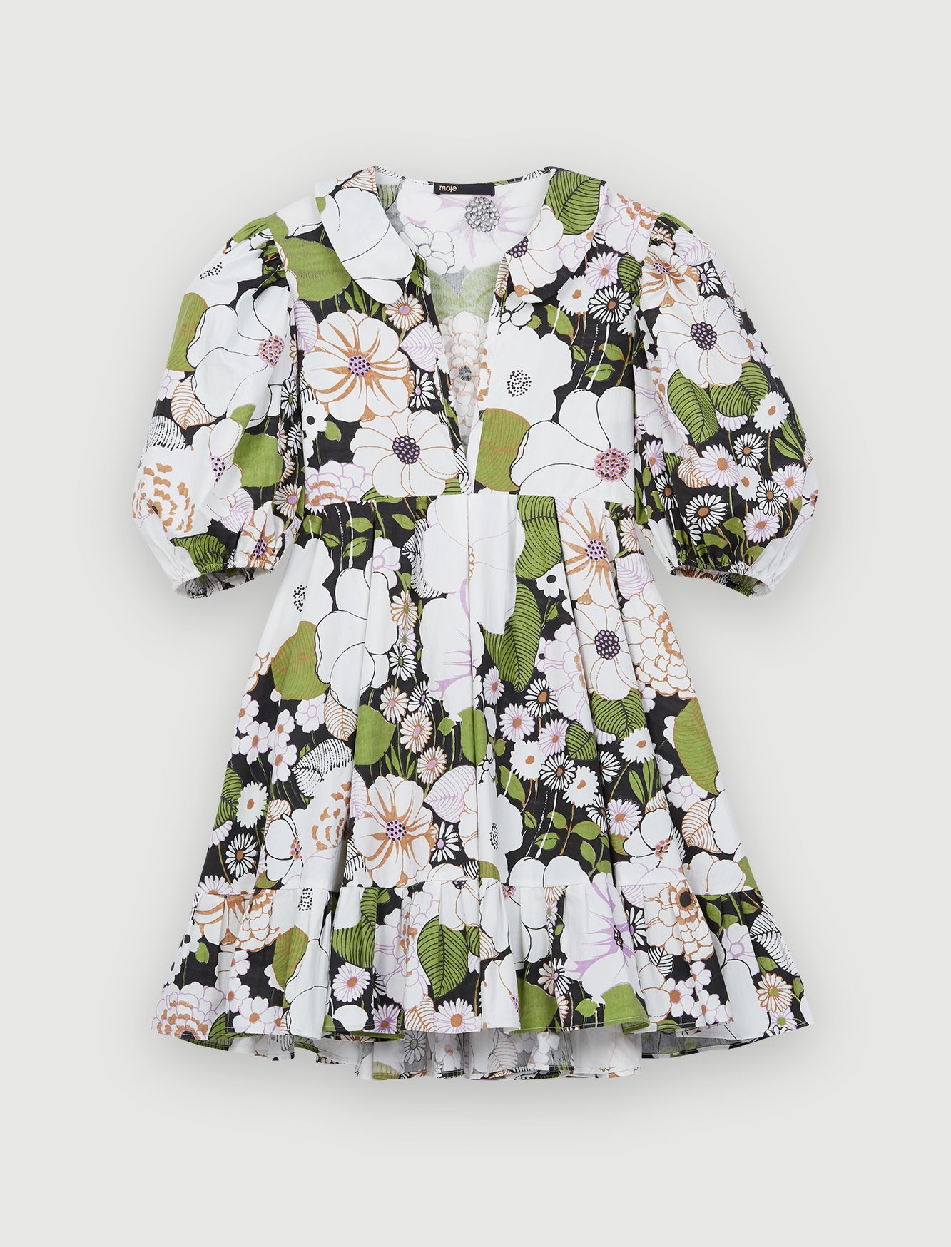Blume 70Er-Style Schwarz