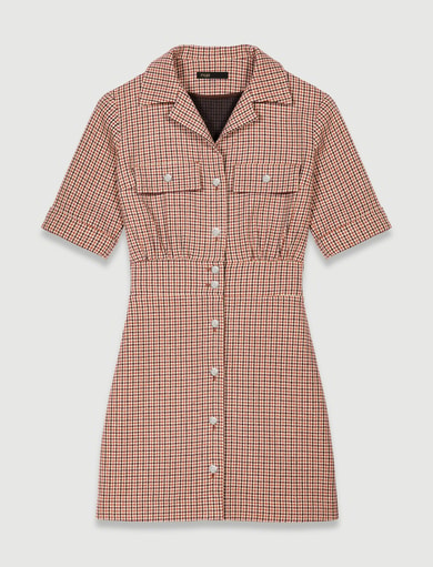 Robe courte pied-de-poule Maje seconde main photo 1